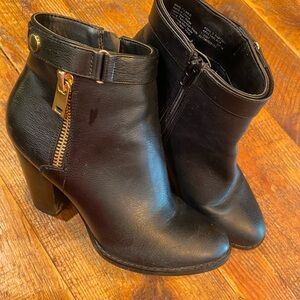 Apt. 9 Black Ankle Boots with Gold Accents